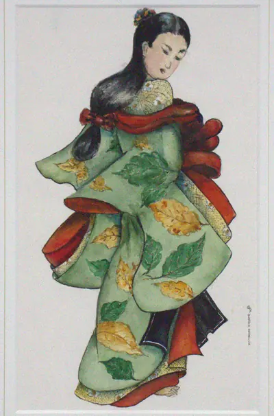 Geisha Autumn Leaves