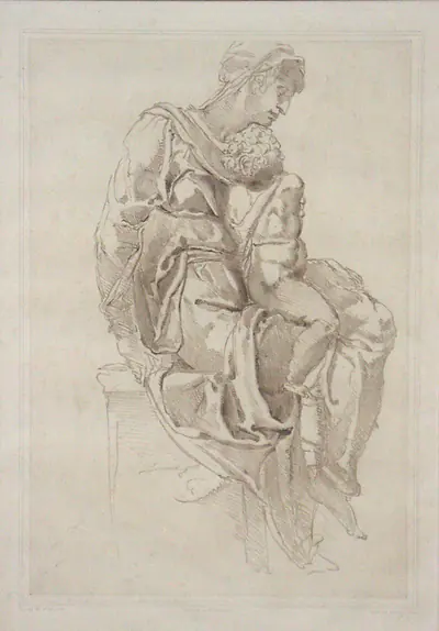 Seated Figure with Child, after Michelangelo